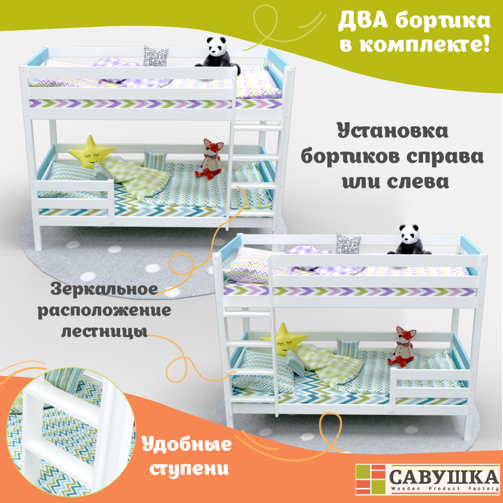 Кровать подростковая Савушка (голубой) - фото 3