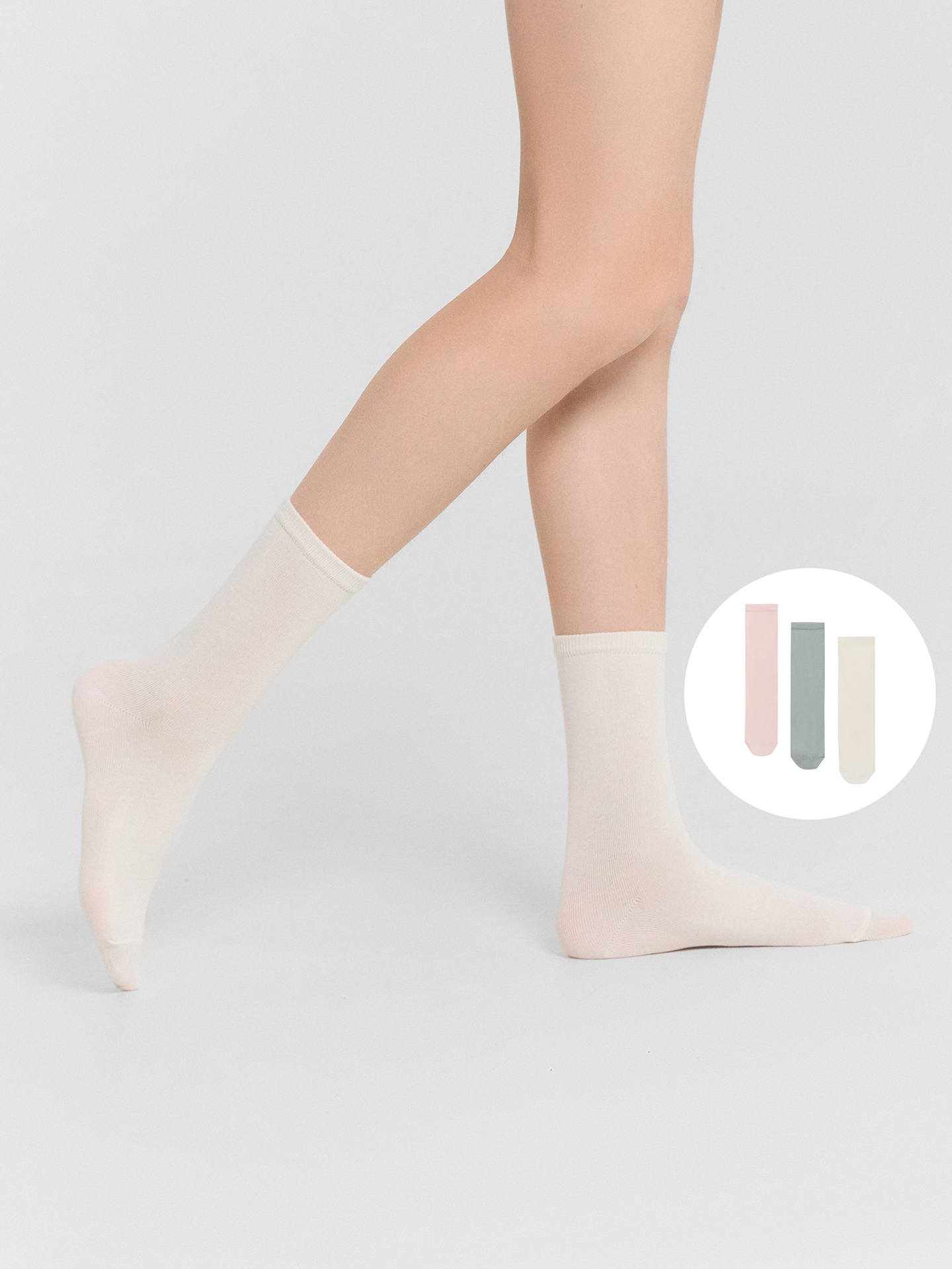 Носки 3 пары Mark Formelle (Марк Формэль) 430A-1407/молочный /св.эвкалипт /зефирный/ - фото 1