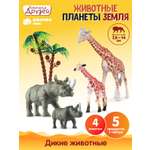 Игровой набор DARWIN Животные Жирафы и носороги 4шт