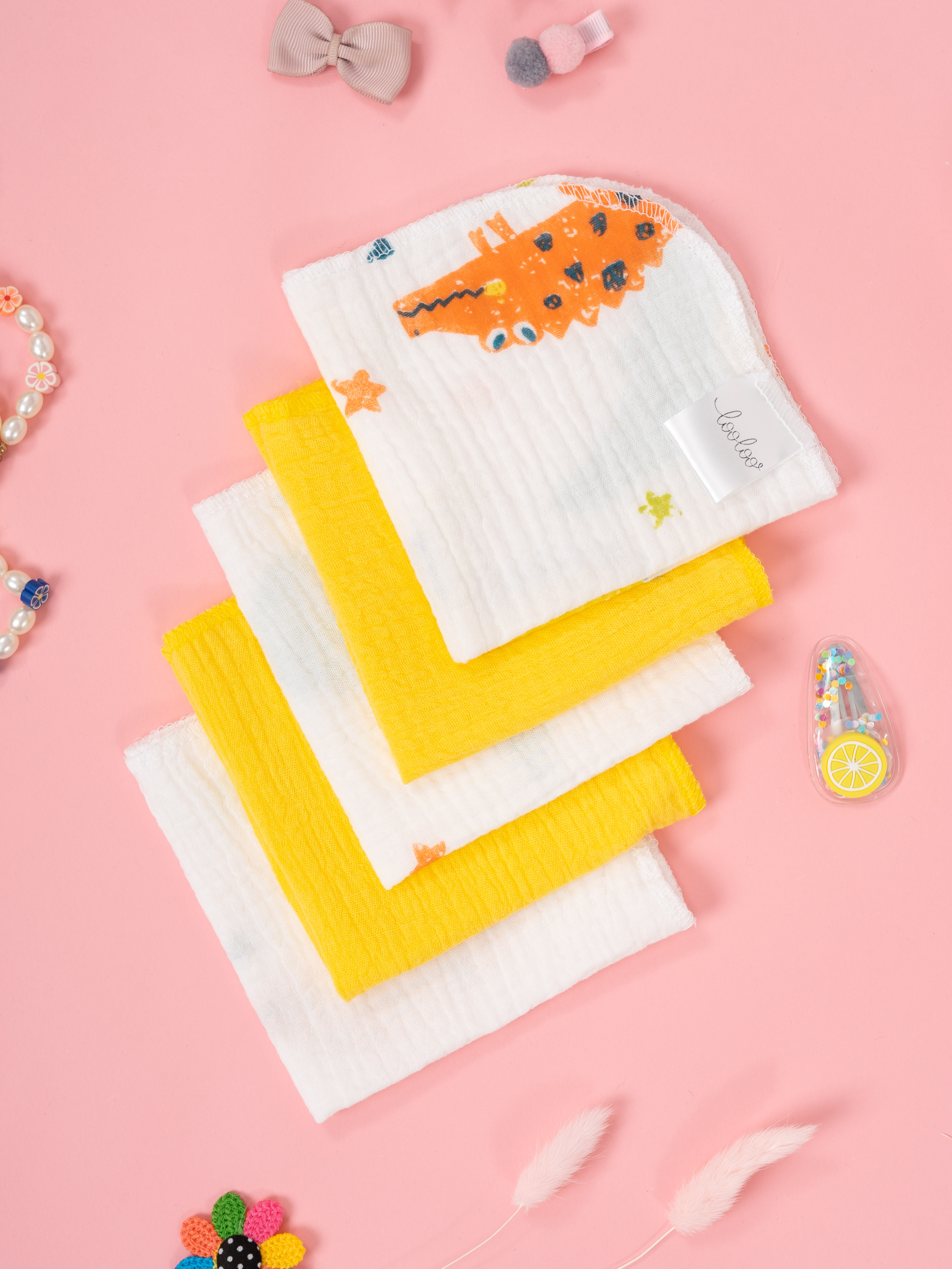 Платок Loo-Loo желтые муслин 5 шт. - фото 3