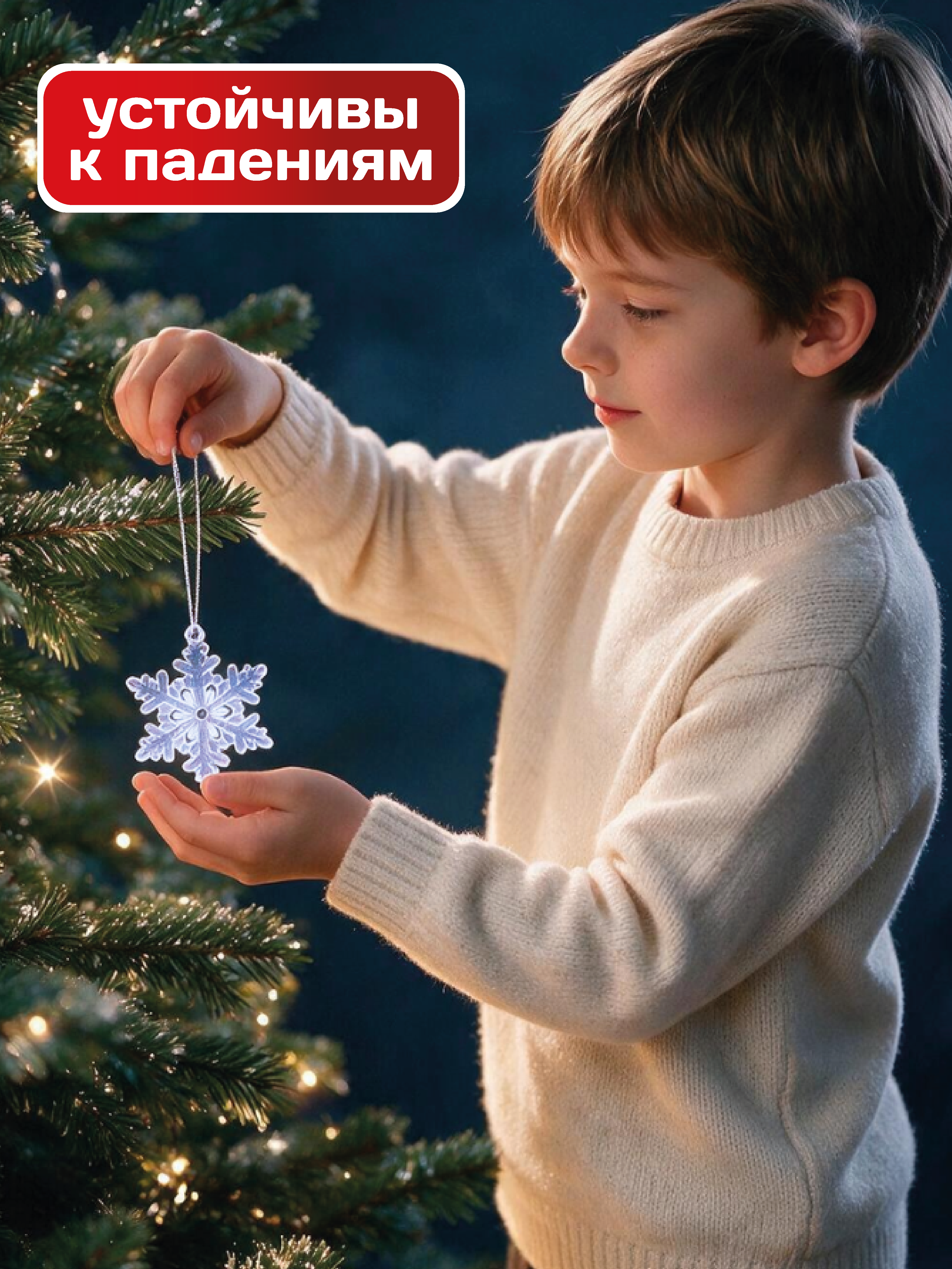 Набор аксессуаров AXLER Елочные игрушки снежинки 6 шт - фото 5