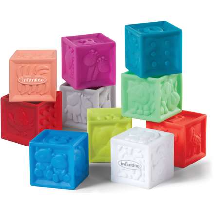 Игрушка INFANTINO кубики развивающие Squeeze and Stack
