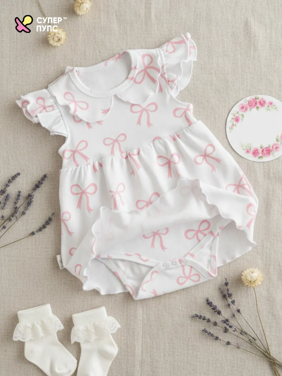 Боди-платье Супер Пупс бд/платье/2крыл/бантики - фото 17