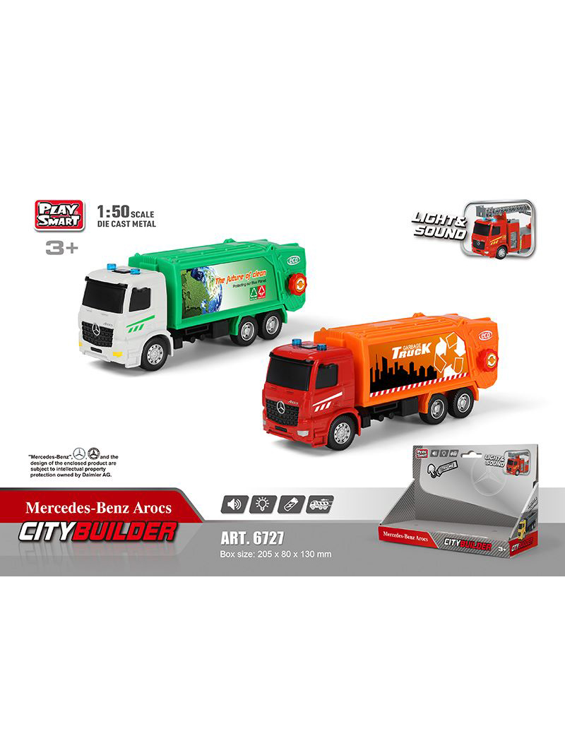 Мусоровоз Play Smart Mercedes со светом и звуком 1:50 в ассортименте 6727 - фото 6