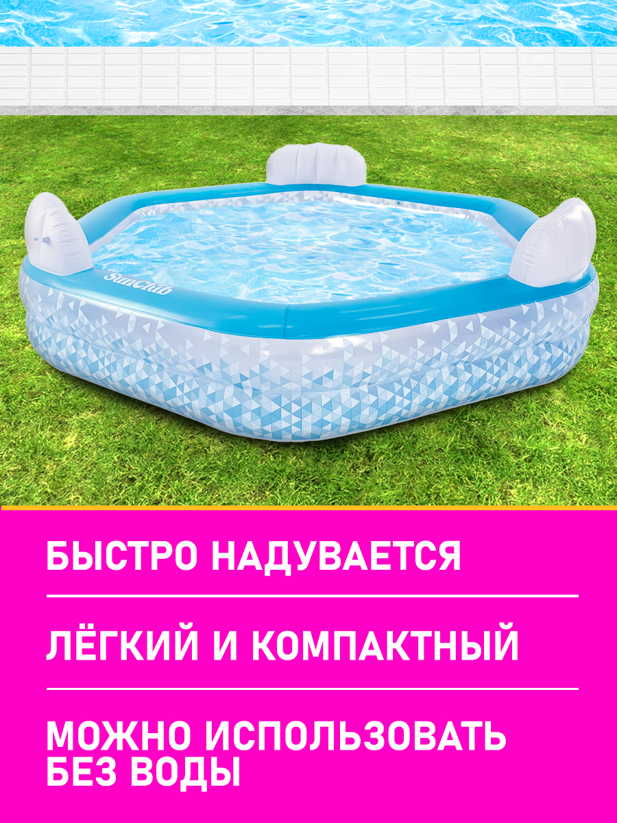 Надувной бассейн Jilong Многоугольник 223х211х58 см 590 л - фото 2