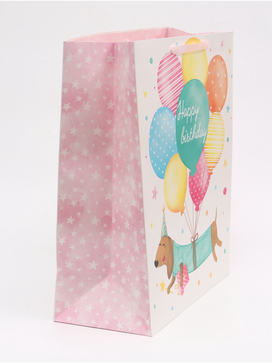 Пакет ламинированный Дарите Счастье Happy birthday XL 49 × 40 × 19 см - фото 3