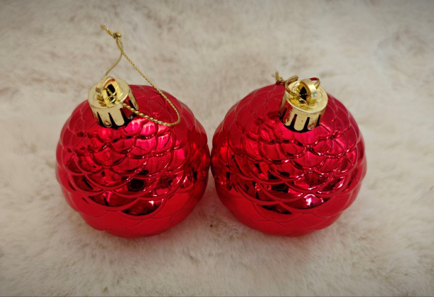 Набор Шар шишка красная 2шт6см Магия праздника NY18/039-1 - фото 2