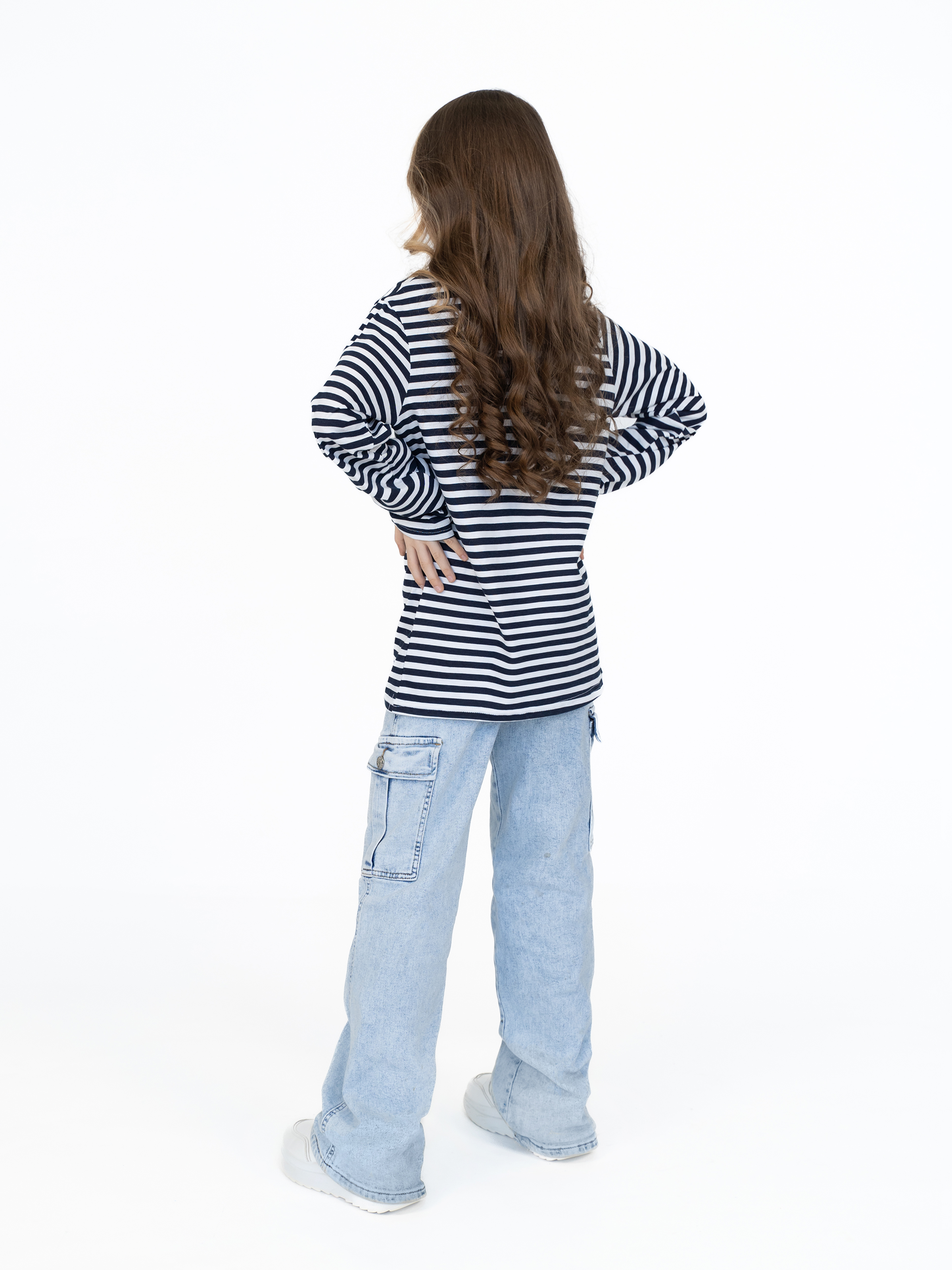 Лонгслив Утенок 516 темно-синий полоска - фото 24