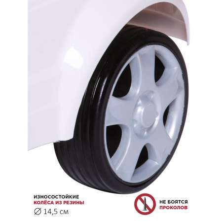 Каталка BabyCare Sport car кожаное сиденье белый