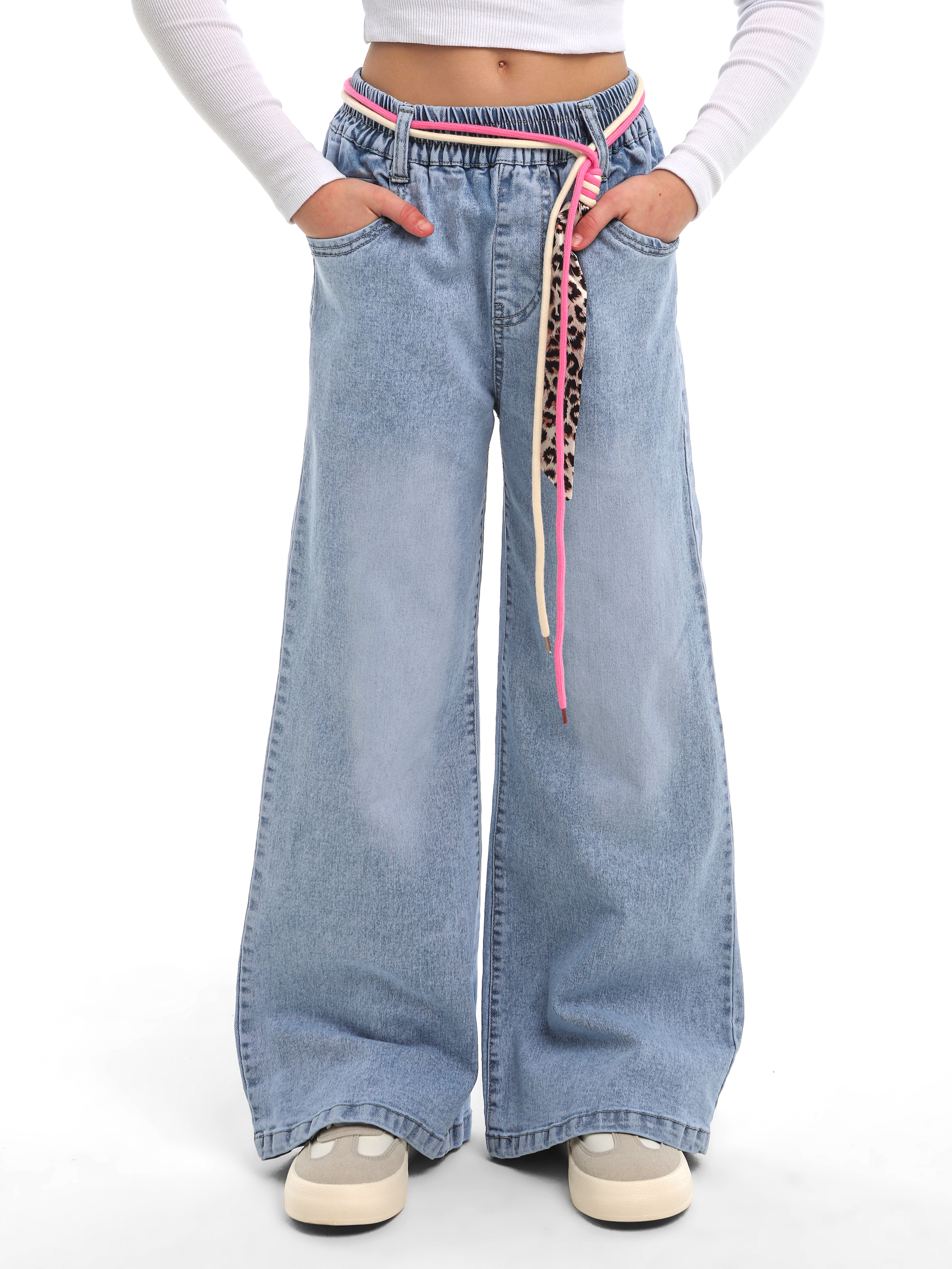 Джинсы-палаццо СИНИЙ МИР WD8168NJ-G63 - фото 13