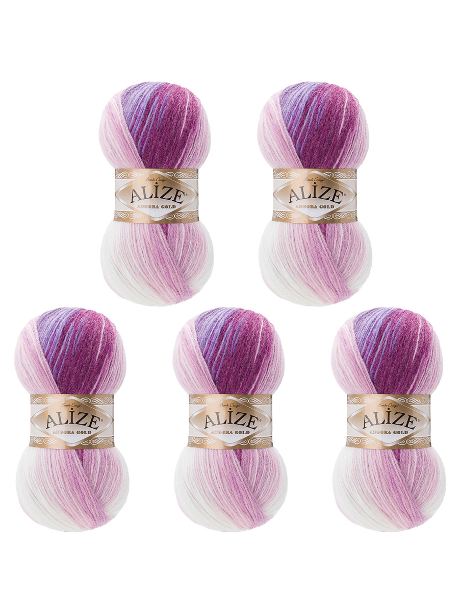 Пряжа Alize для вязания зимних вещей Angora Gold Batik 100 гр 550 м 5 мотков 2630 секционный - фото 6