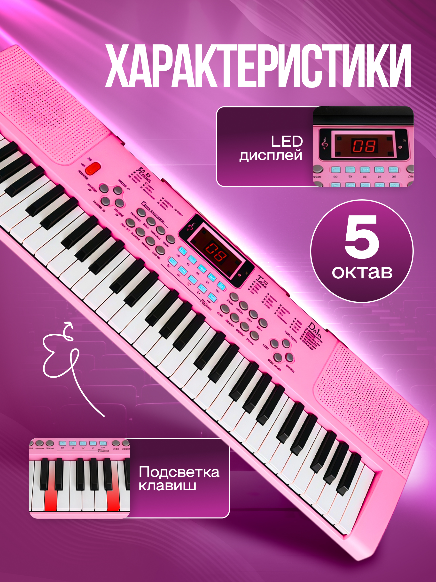 Игрушка музыкальная FAIRYMARY 61 клавиша Детский развивающий синтезатор, пианино - фото 7
