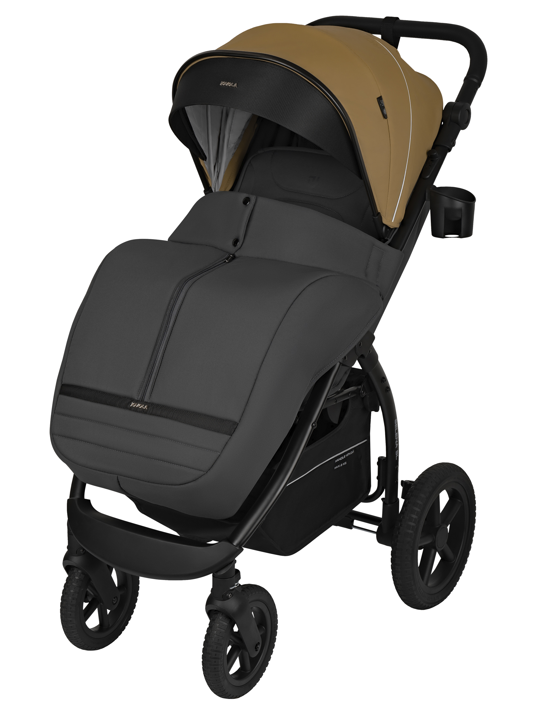 Коляска прогулочная JOVOLA Selena SL, бежевый-серый - фото 2