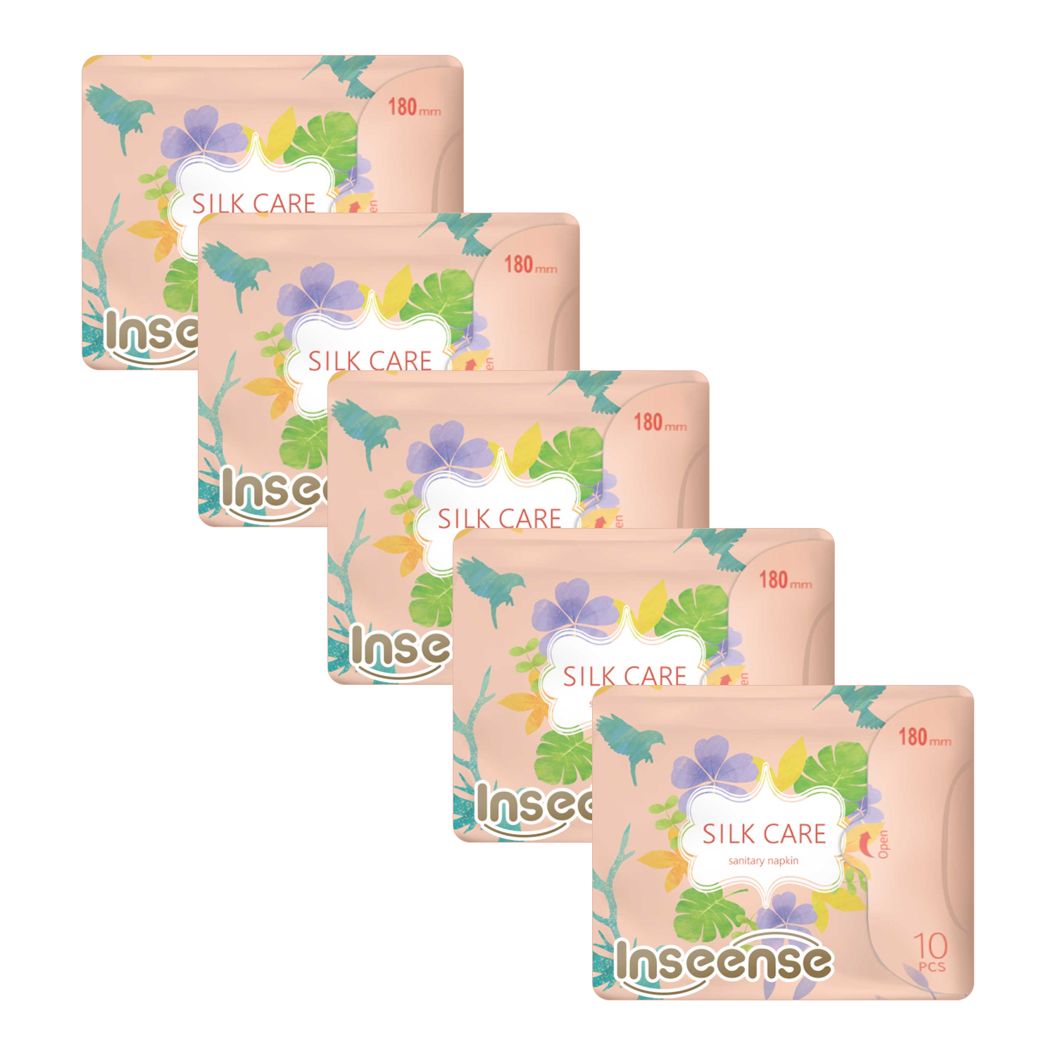 Прокладки женские INSEENSE Silk Care ежедневные с крылышками 180 мм 5 уп по 10 шт - фото 1
