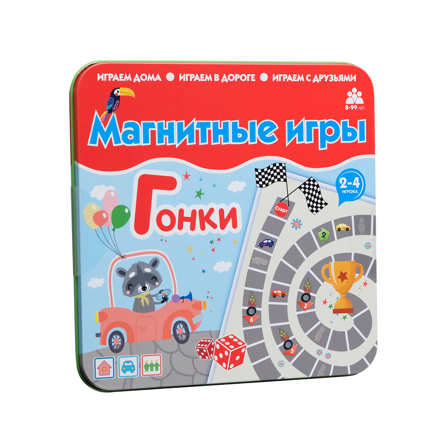 Игра настольная Бумбарам Гонки 2 в 1 магнитная в дорогу - фото 1