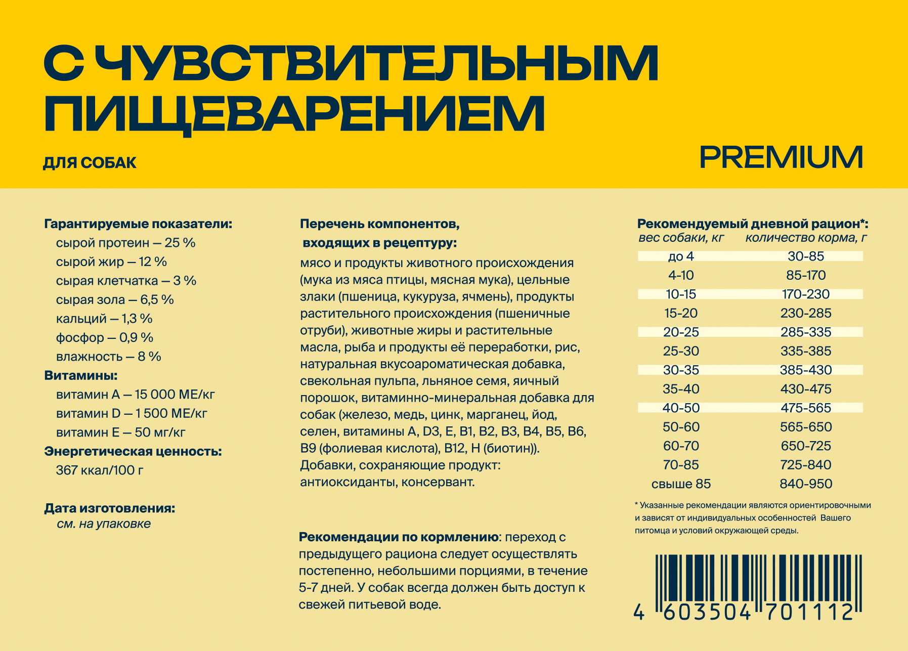 Корм сухой Profifeed для собак с чувствительным пищеварением 17кг - фото 2