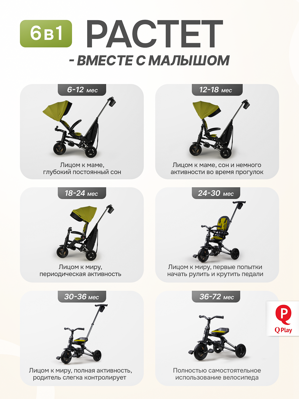 Трехколесный велосипед Q-Play 8 дюймов - фото 5