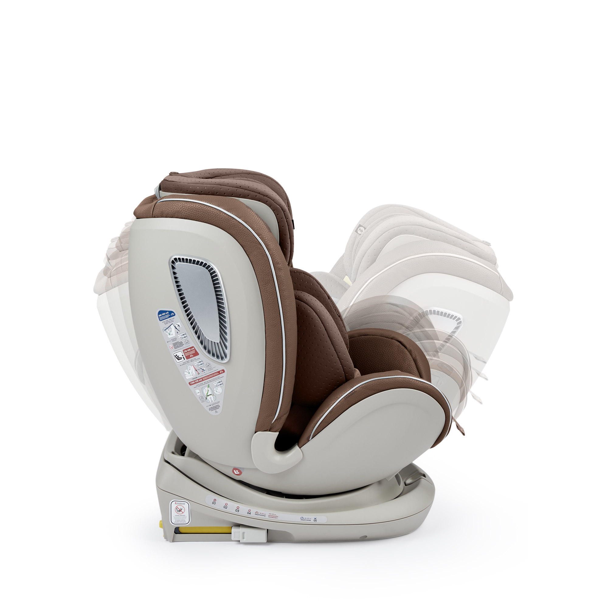 Автокресло Happy Baby I-Unix Isofix 0+/1/2/3 (0-36 кг) коричневый - фото 15