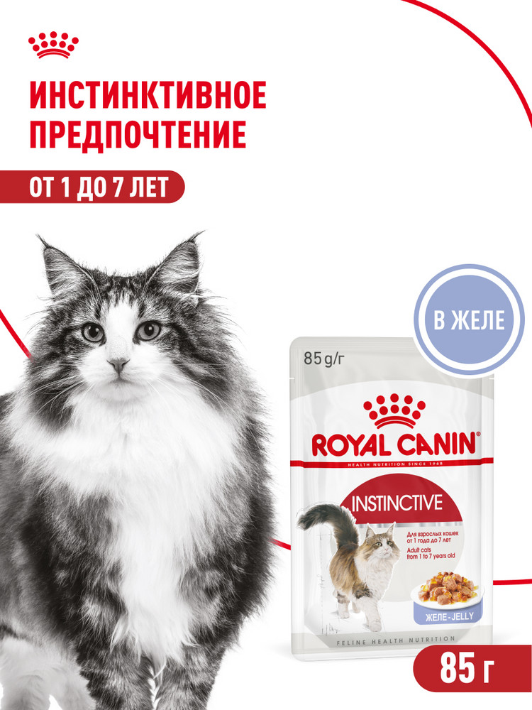 Корм влажный для кошек ROYAL CANIN Instinctive 85г желе пауч 77848 - фото 1