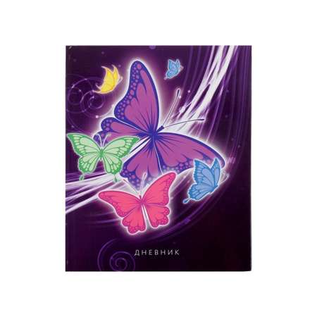 Дневник Calligrata обл 1-11кл, глянц/лам, 40л, Calligrata \"Бабочки. Неон 2\"