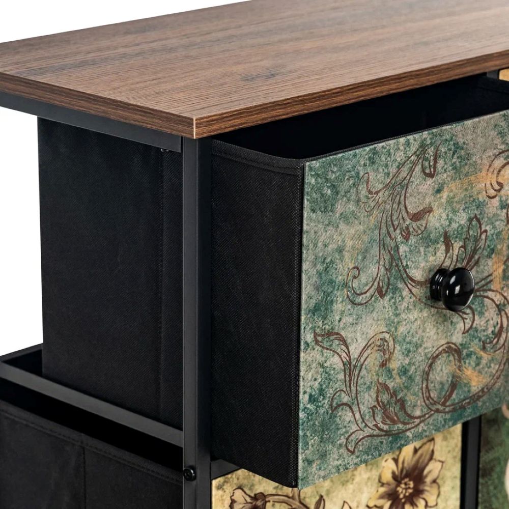 Комод Leset Лунет 12 ящиков Каркас Черный ящики Мульти зеленый - фото 8