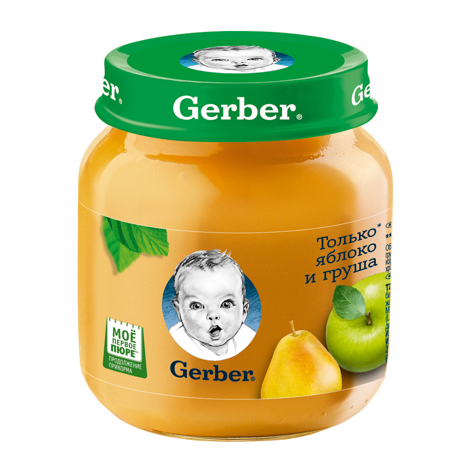 Пюре Gerber Яблоко-груша с 5 мес 130 г - фото 1
