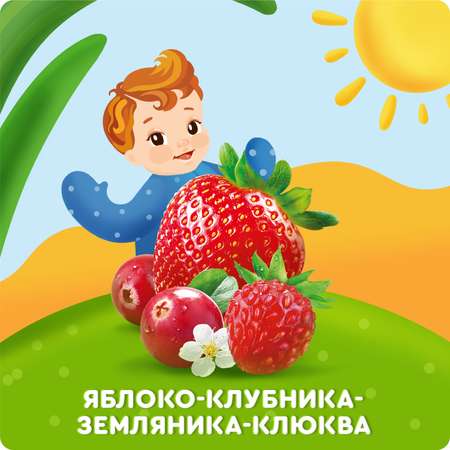 Пюре Агуша Укрепляй-ка яблоко-клубника-земляника-клюква 80г с 6месяцев