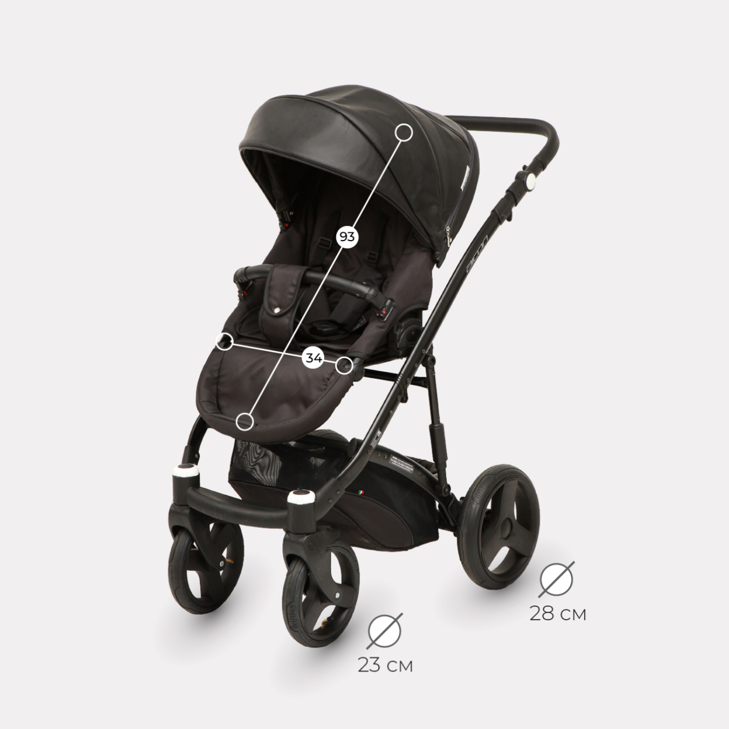 Коляска 2в1 Riko Basic Aicon Ecco черный - фото 3