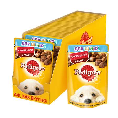 Корм для щенков Pedigree с говядиной пауч 85г