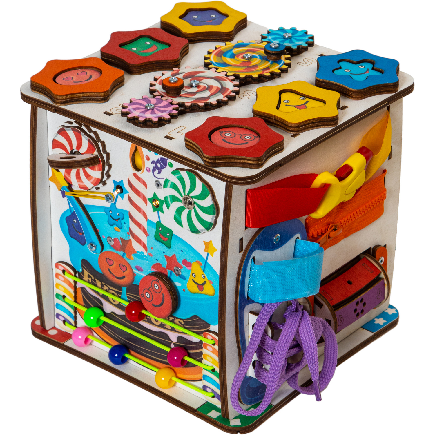 Игрушка Evotoys бизиборд Смайлики - фото 24