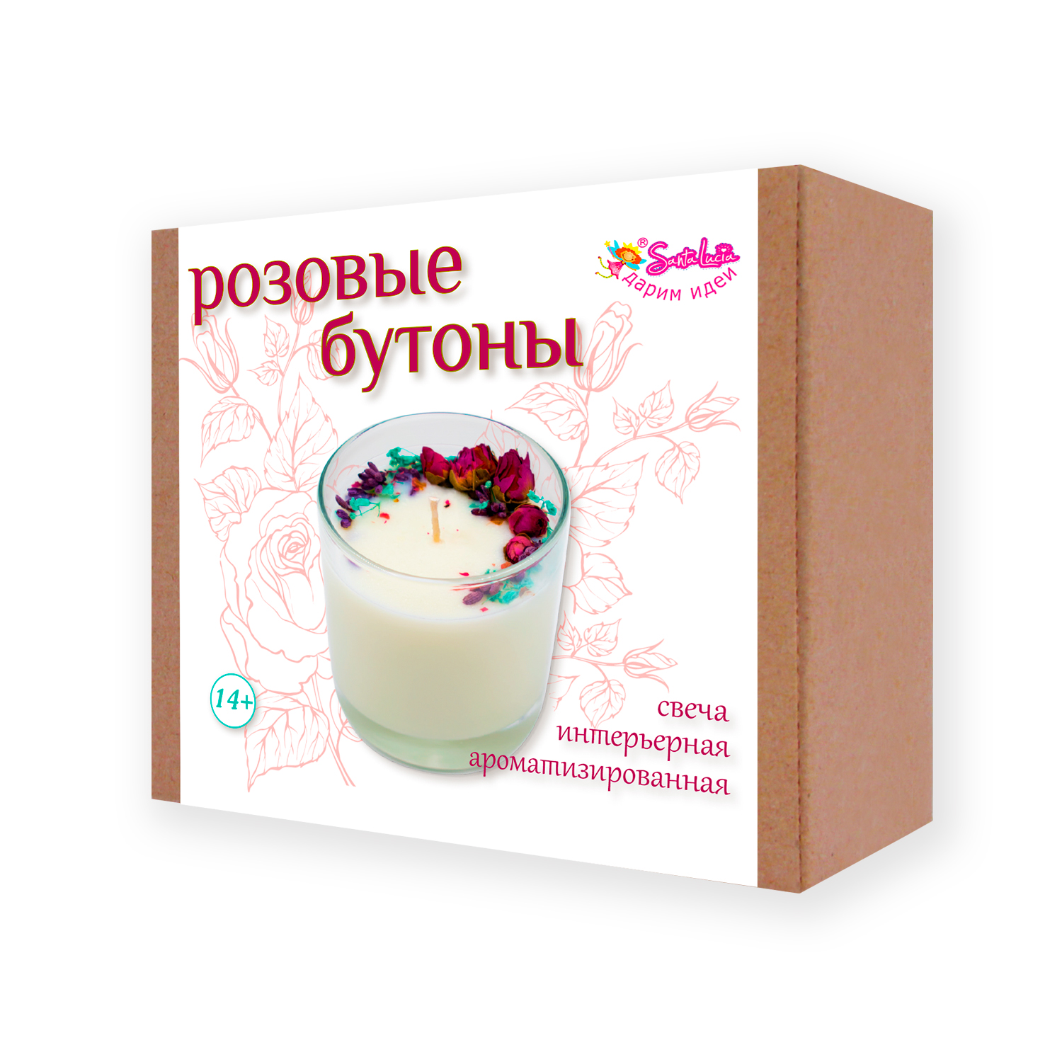Набор Santa Lucia Розовые бутоны свеча в ассортименте - фото 1