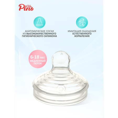 Соска Baby Pino Anti-Colic силикон S (медленный поток) 1 шт.