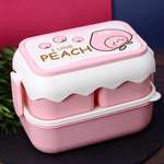 Ланч-бокс контейнер для еды iLikeGift I love Peach с приборами