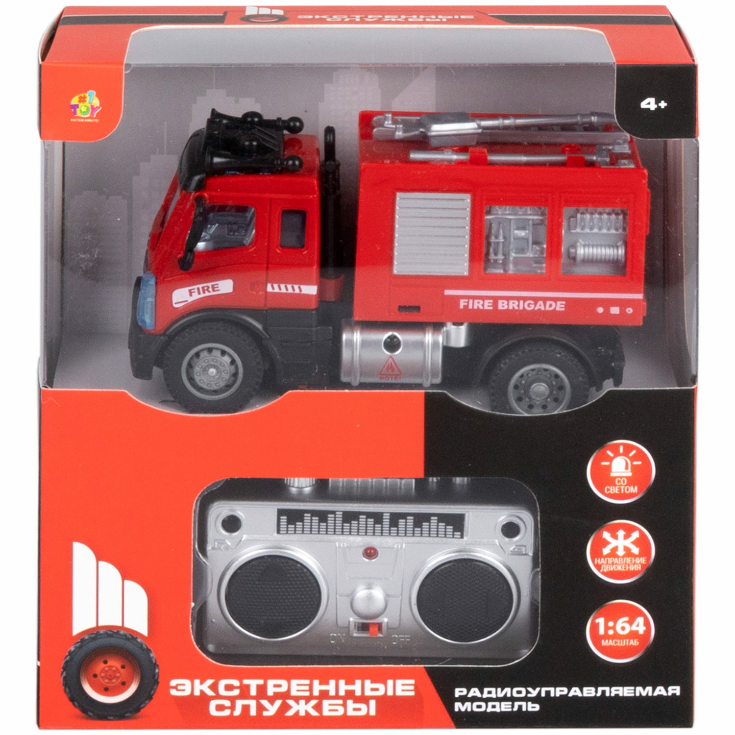Пожарная машина РУ №1TOY 1:64 - фото 4