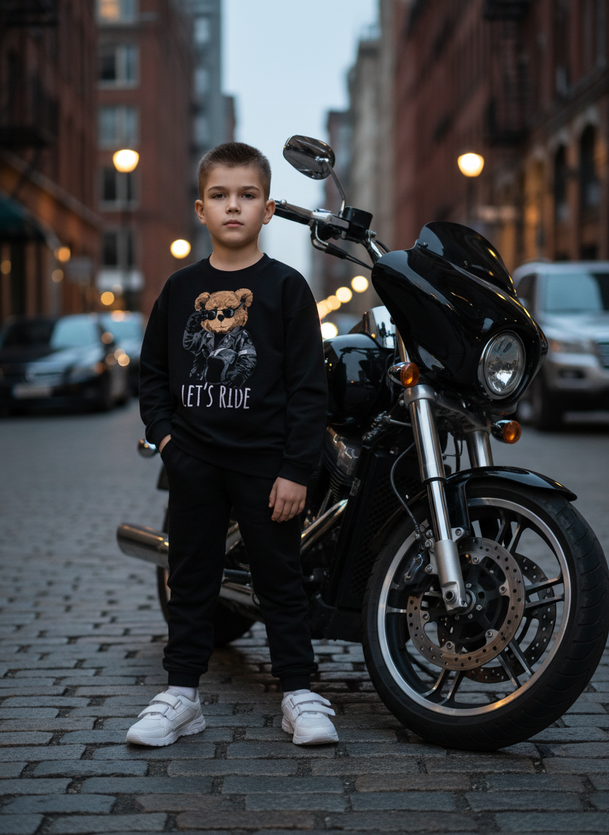 Костюм Утенок 7045г черный тедди байкер - фото 4