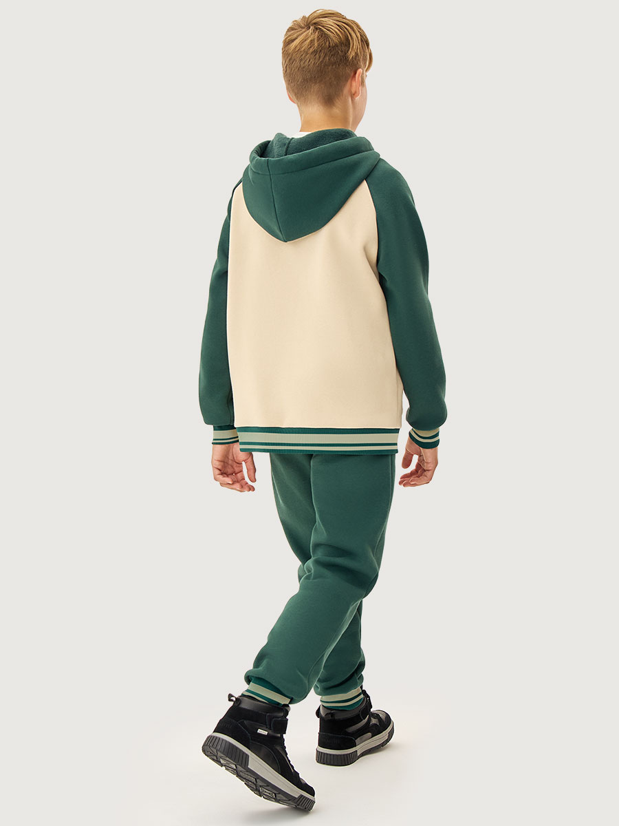Костюм NIKASTYLE 7т12526 изумруд/беж - фото 2