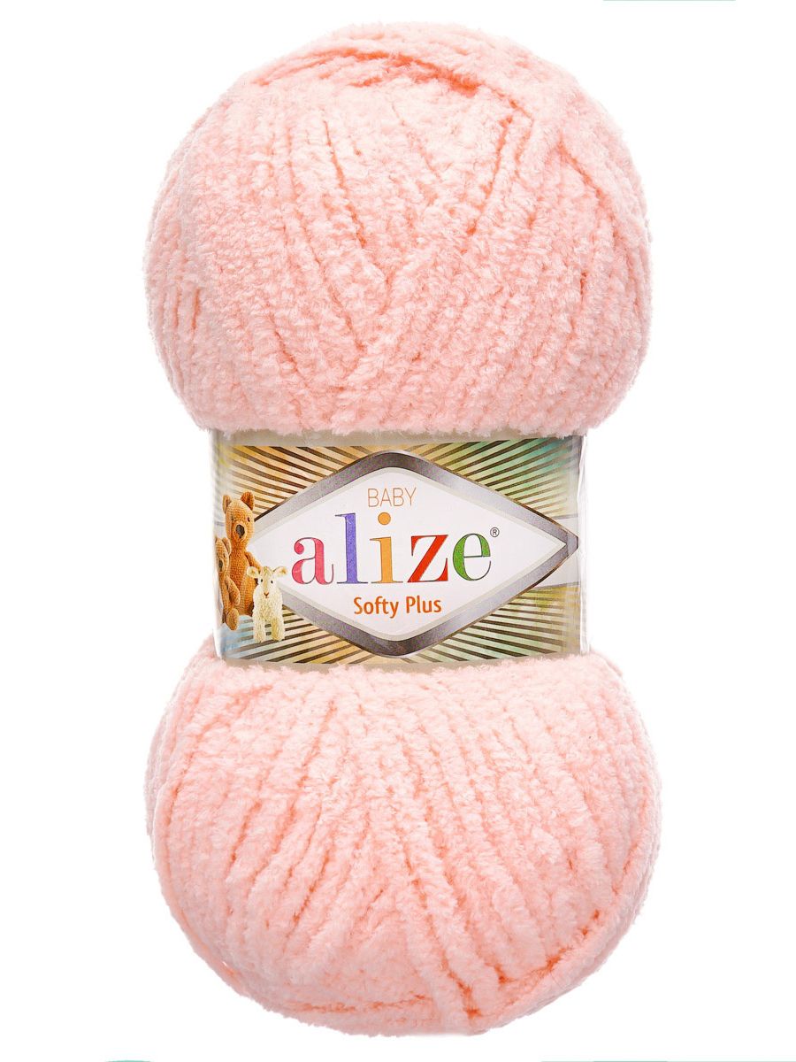 Пряжа для вязания Alize softy plus 100 г 120 м микрополиэстер мягкая плюшевая 340 пудровый 5 мотков - фото 4