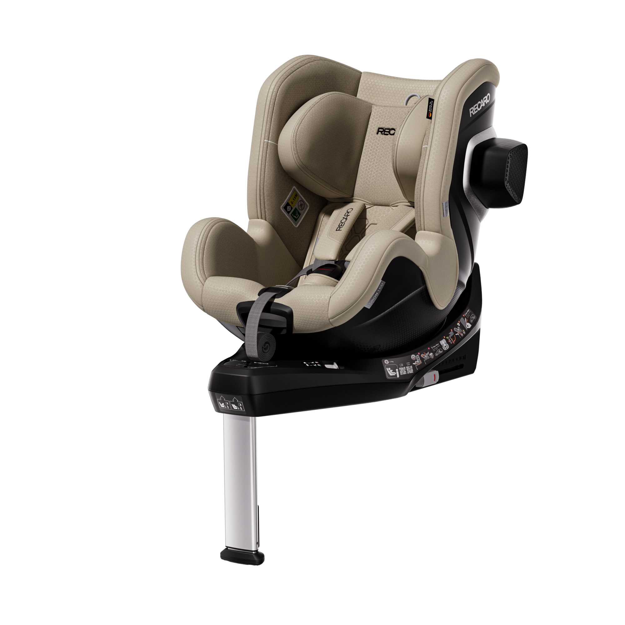 Автокресло Recaro Toron 1 Kid Isofix 0+/1 (0-18 кг) бежевый - фото 8