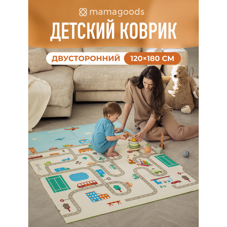 Детский складной коврик Mamagoods Городок и жираф 120 x 180 см 1 шт.