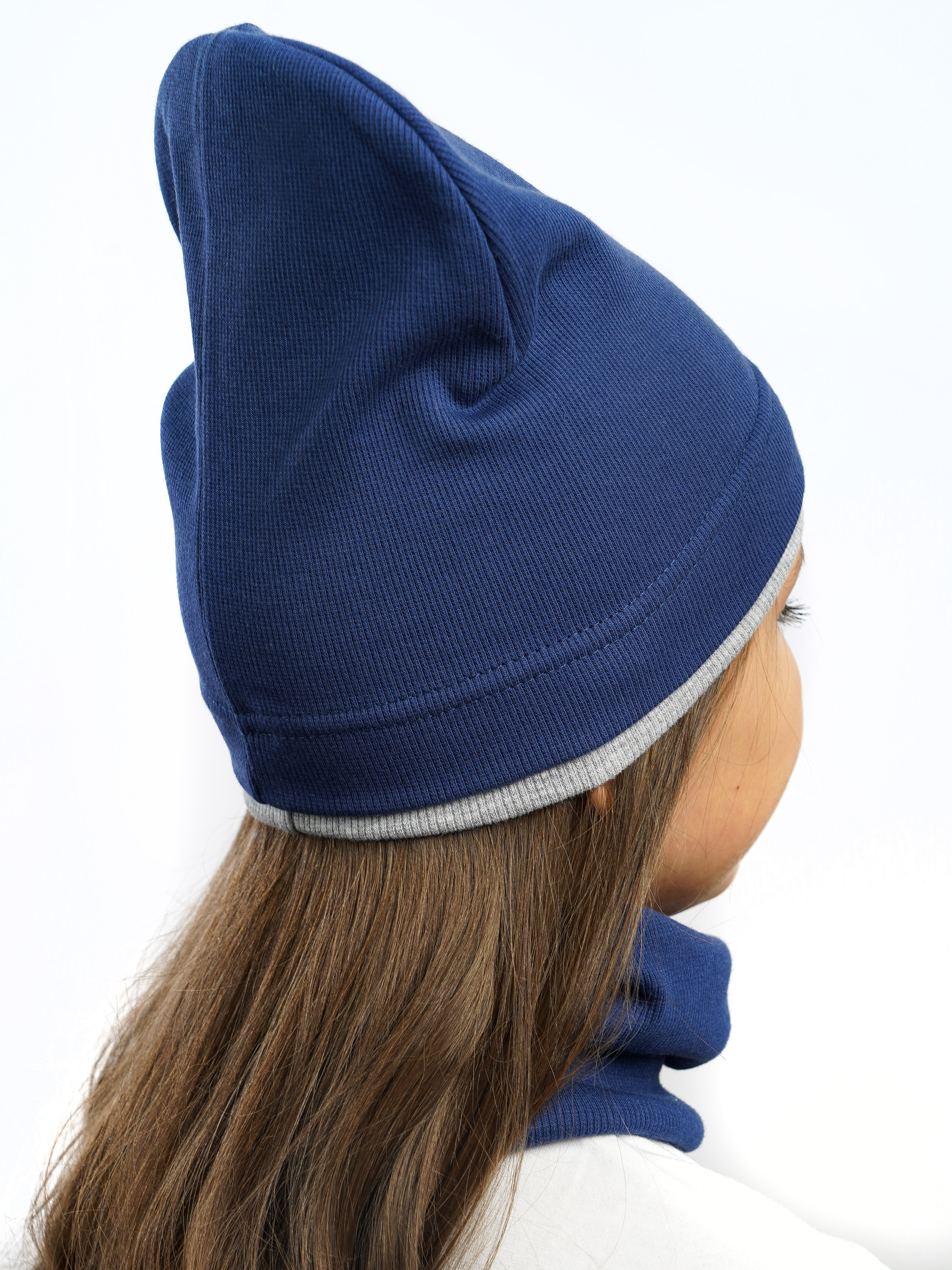 Шапка и снуд ПриКиндер U-A211 Цвет: Василек/серый меланж - фото 10