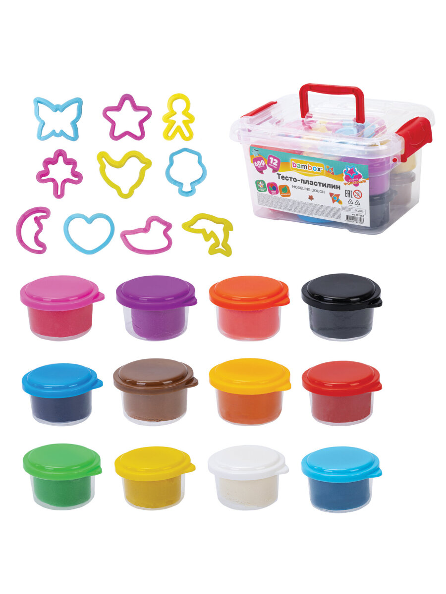 Тесто для лепки BAMBOX с формочками 12 цв. - фото 6