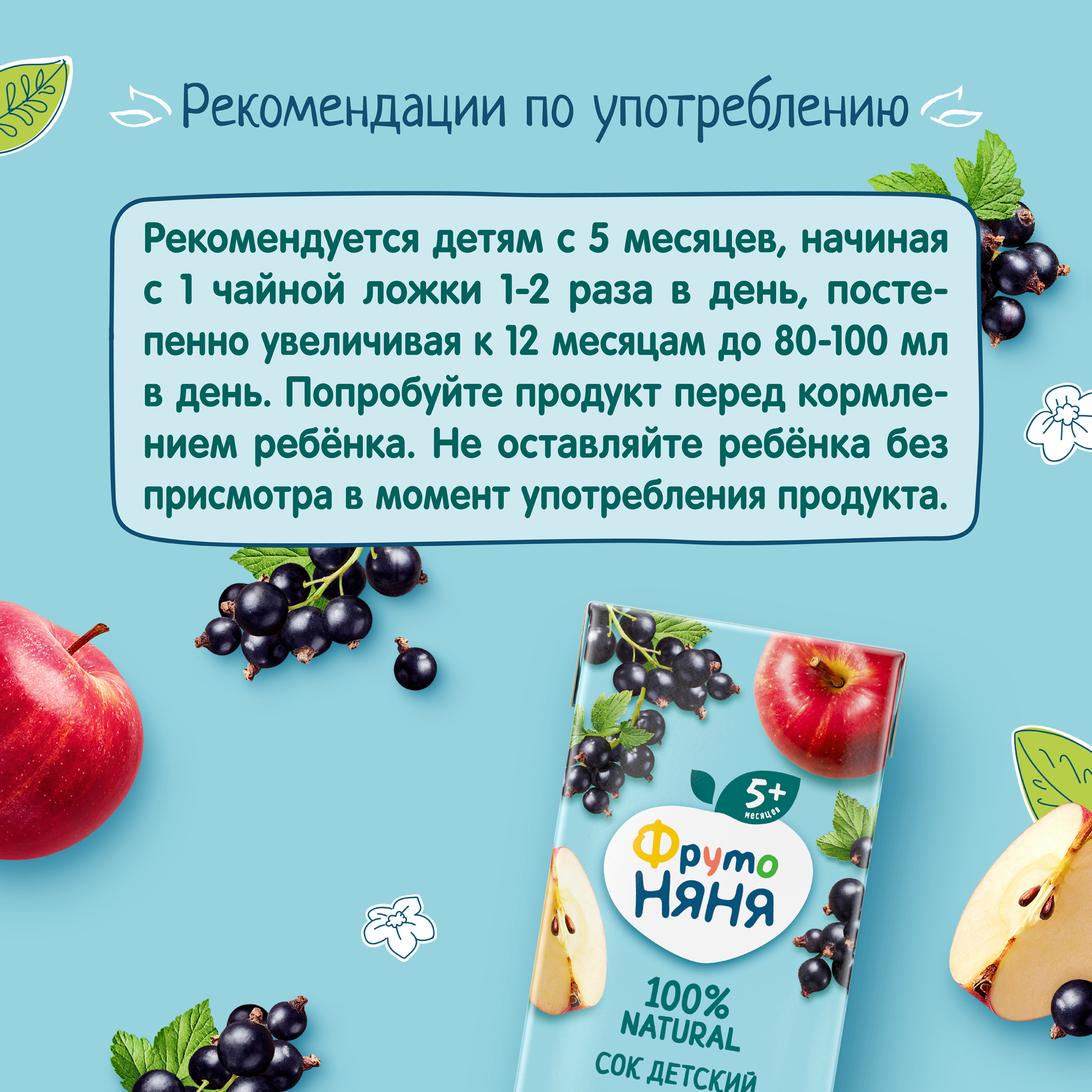 Сок ФрутоНяня Яблоко-черная смородина с 5 мес 0.2 л - фото 7