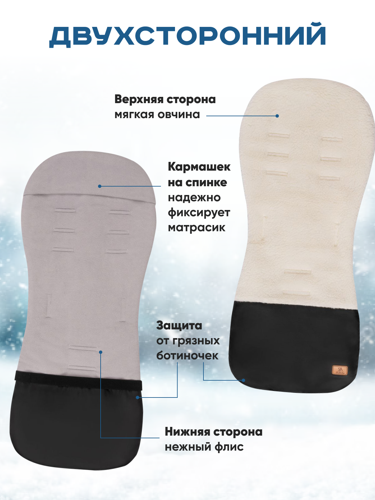Сменный текстиль StrollerAcss SA505/Овчина.черный - фото 4