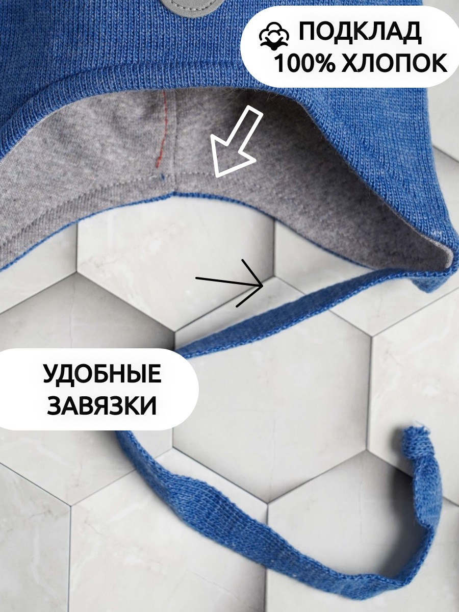 Шапка и снуд ПриКиндер U-Sp22529 цвет Голубой - фото 8