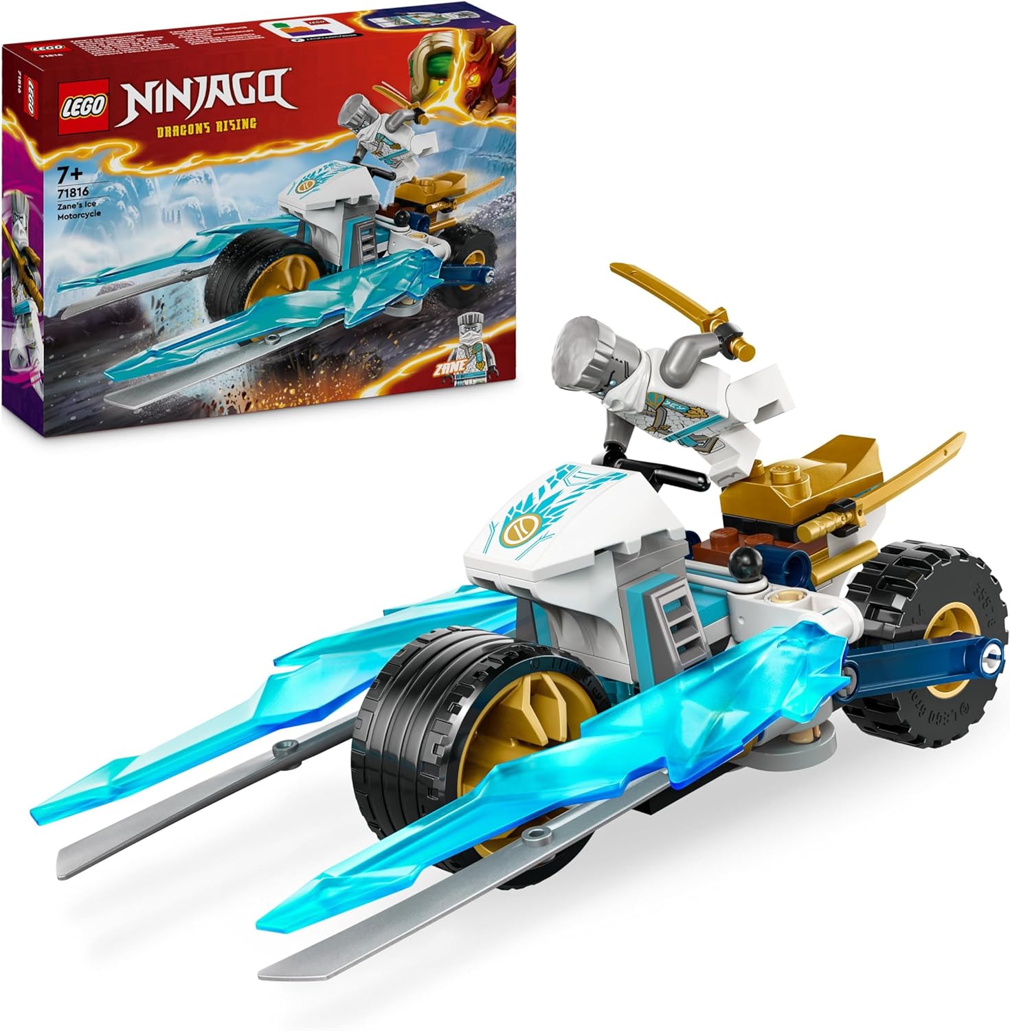 Конструктор LEGO NINJAGO Ледяной мотоцикл Зейна блочный - фото 1