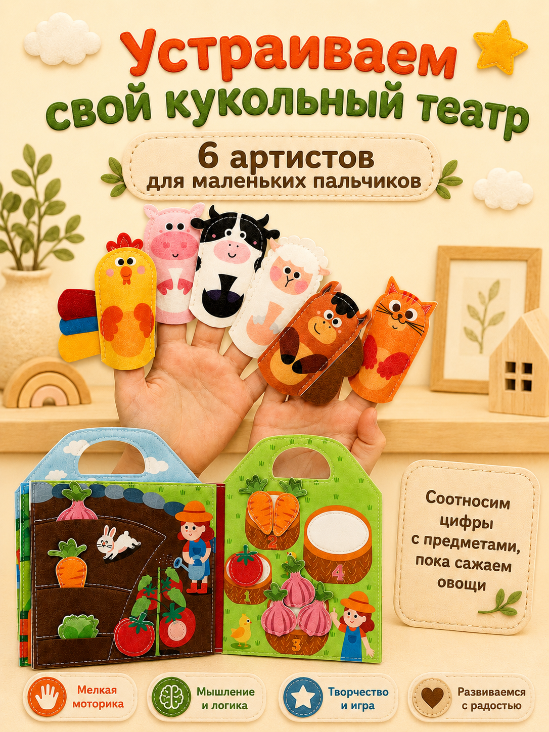 Игрушка Мишины игрушки бизиборд Весёлая Ферма - фото 5