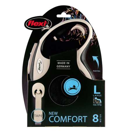 Рулетка для собак Flexi New Line Comfort L до 50кг 8м Серый-Черный