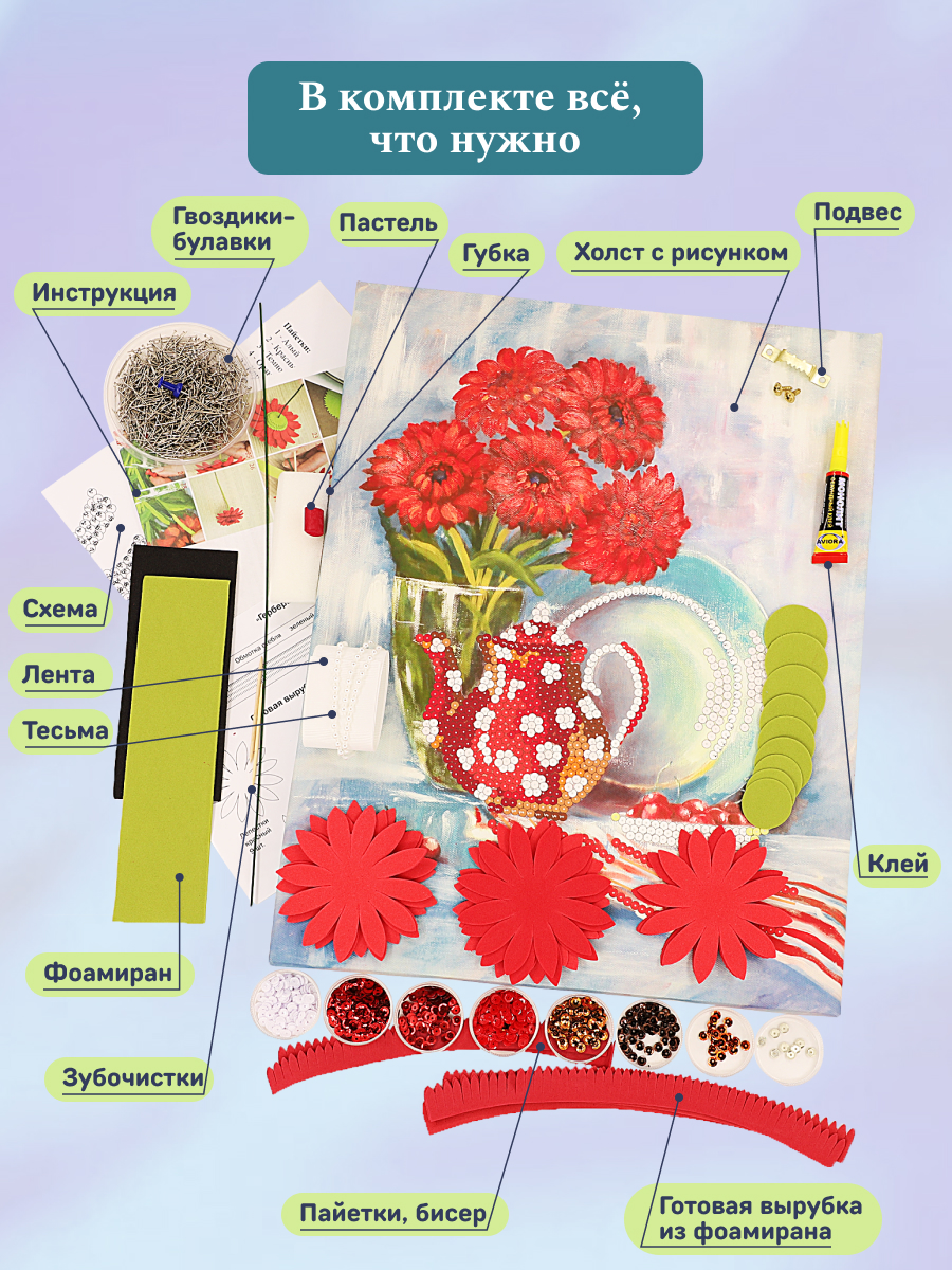 Картина из страз Волшебная мастерская Герберы - фото 3