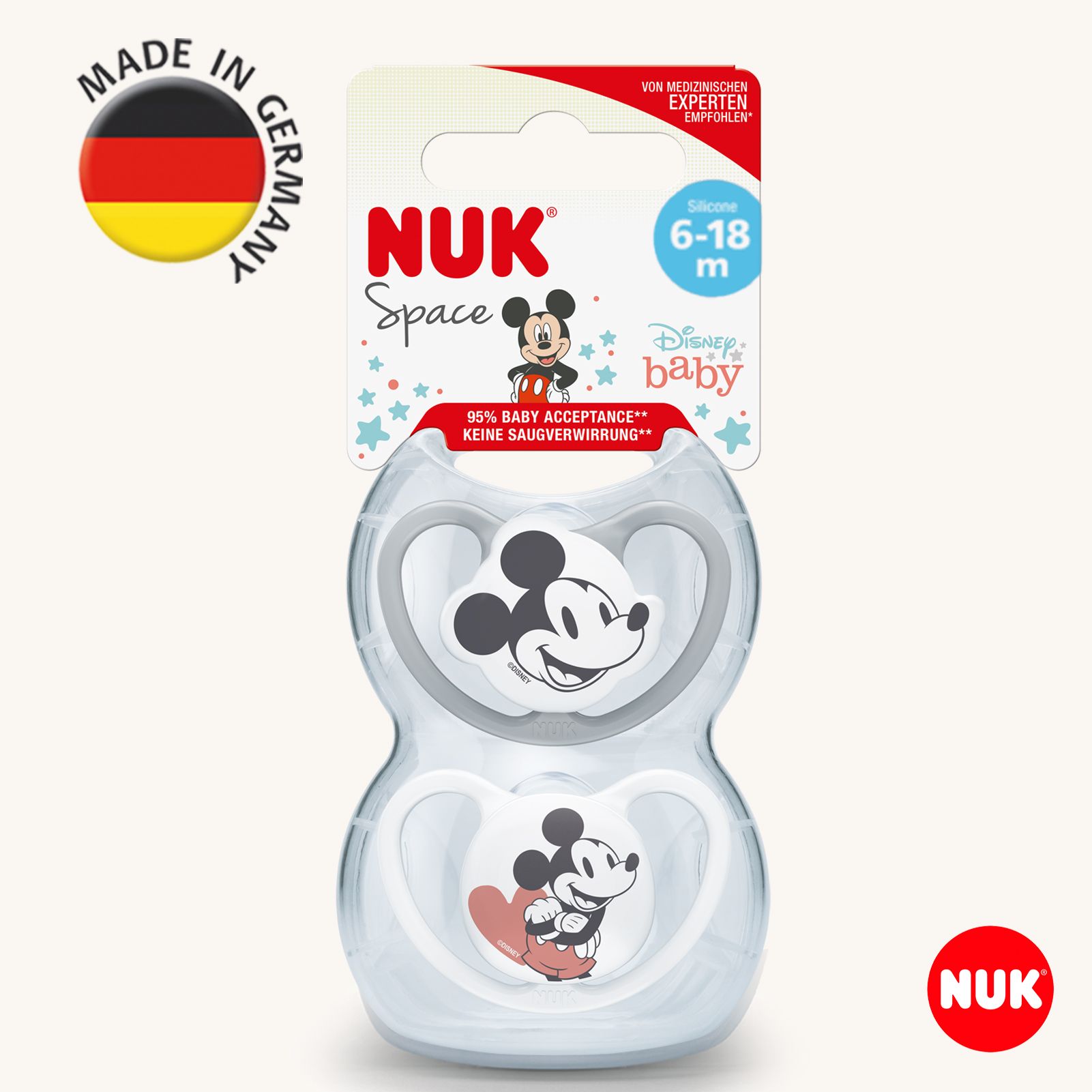 Пустышка Nuk силикон ортодонтическая от 6 мес. 2 шт. - фото 1