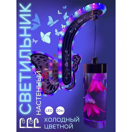 Светильник настенный LLL Бра бабочка розовый
